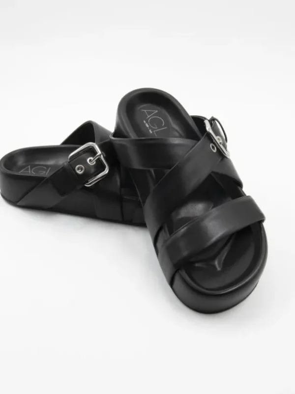 AGL sandals JANE SLIDE D685005 Black