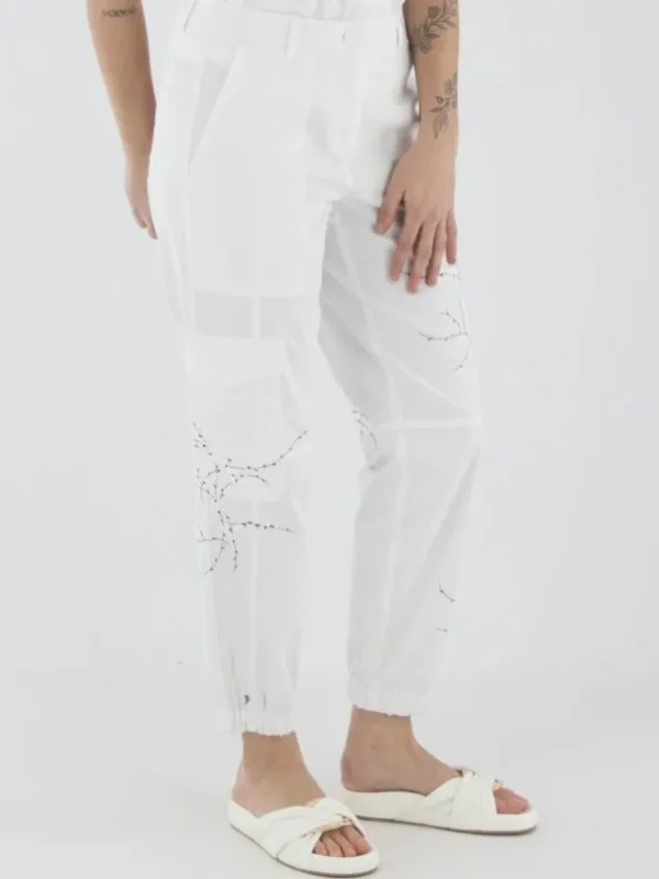 Cambio trousers 7644-0319-04 KARO STICKEREI White