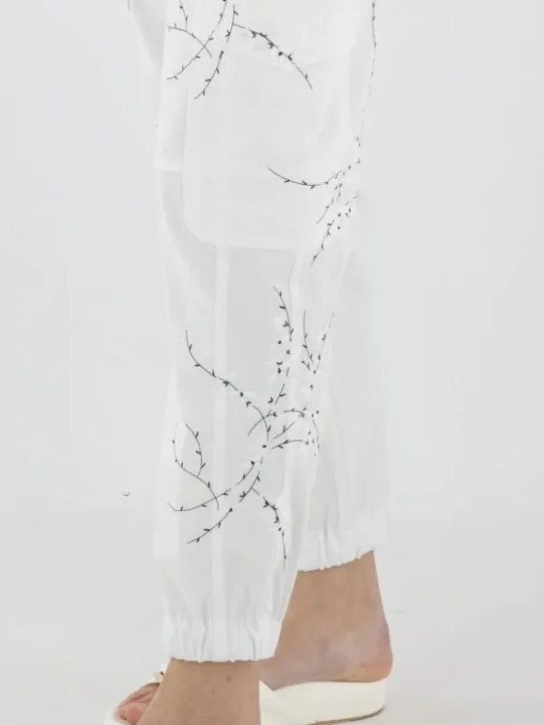 Cambio trousers 7644-0319-04 KARO STICKEREI White