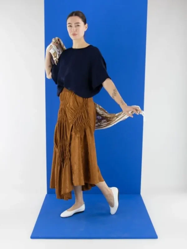 High skirts AUREOLE S20338 Cognac