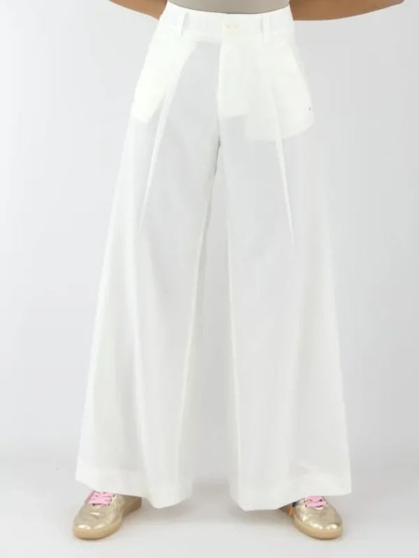 High trousers EXPERT S01810 Cream White