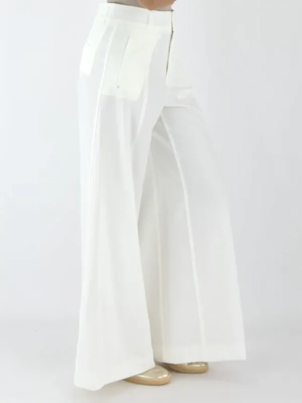 High trousers EXPERT S01810 Cream White