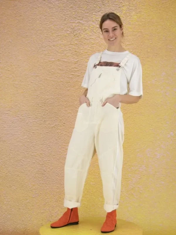 High trousers GOODBYE 703022 Cream White