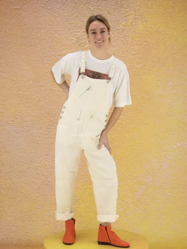 High trousers GOODBYE 703022 Cream White