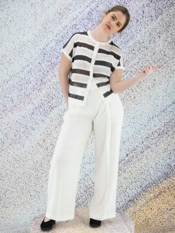 Marc Cain trousers UC 81.42 W47 Cream White