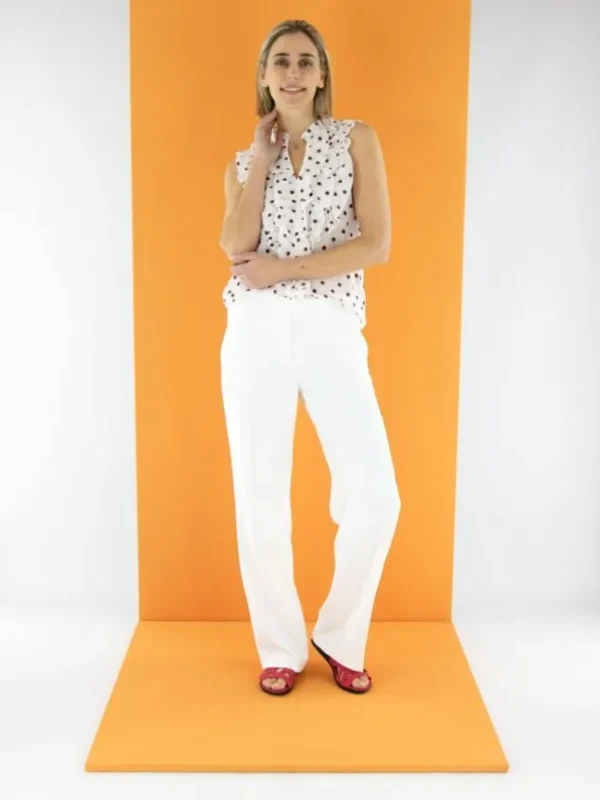 Marc Cain trousers YC 81.15 W56 Cream White