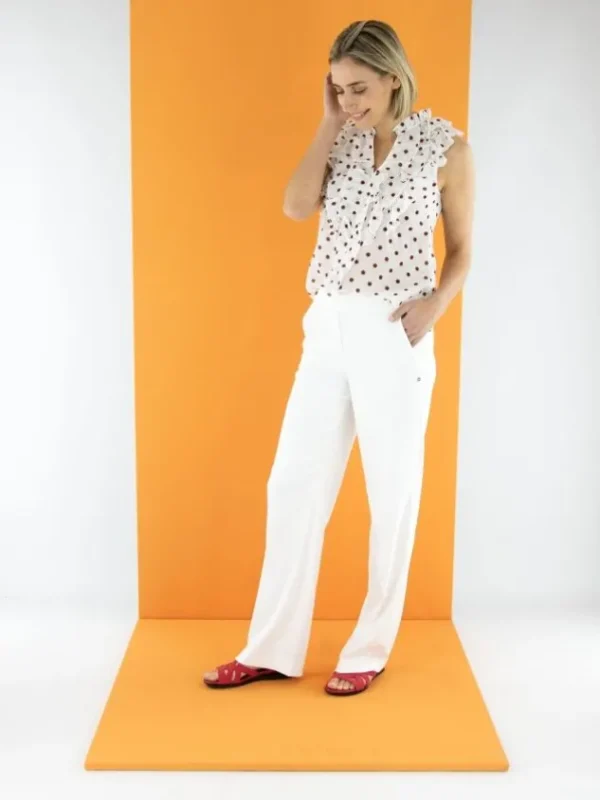 Marc Cain trousers YC 81.15 W56 Cream White