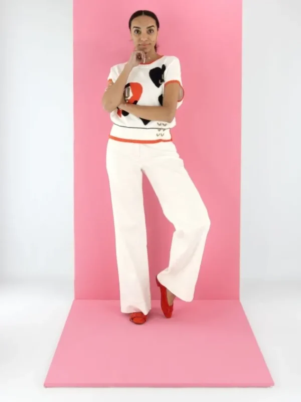 Marc Cain trousers YS 81.46 W47 Cream White